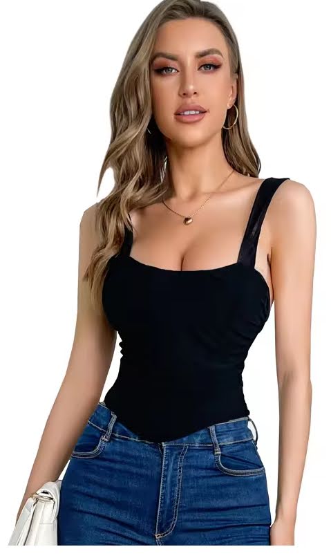 Corsé Negro con Tirantes – Comodidad, Elegancia y Ajuste Perfecto