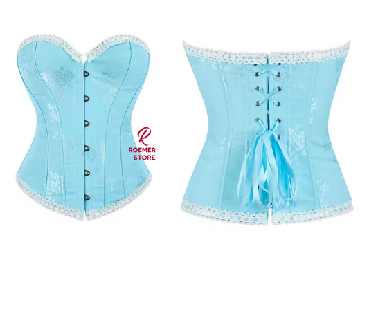 Corset Azul Agua Victoriano - Elegancia Clásica y Confort