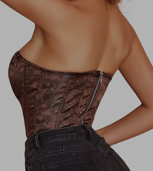 Corset Top Marron
