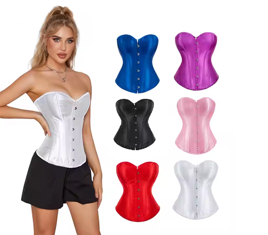 Corsé Victoriano Satinado – Reductor de Cintura, Vintage y Elegante (6 Colores )